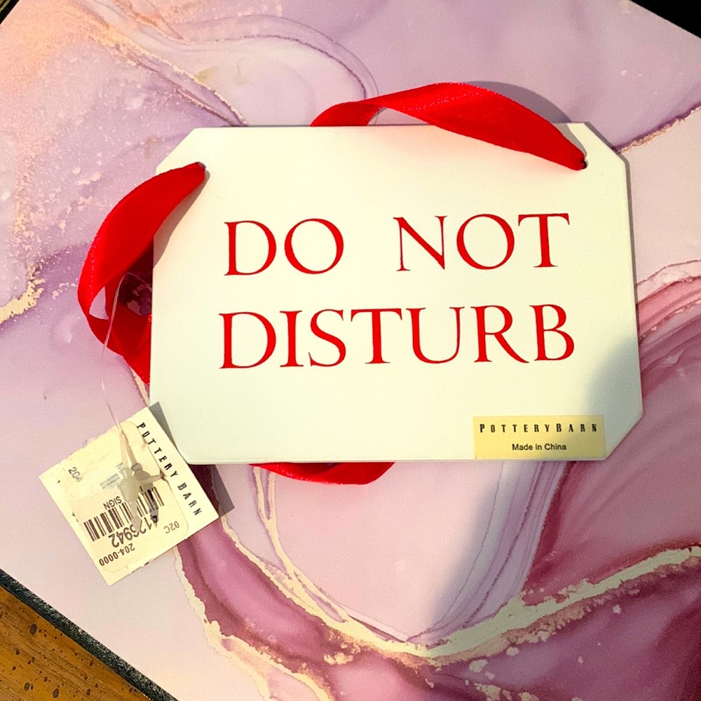 Pottery Barn bedroom door sign